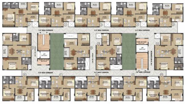  vedaanta Block C Cluster Plan from 1st to 5th Floor