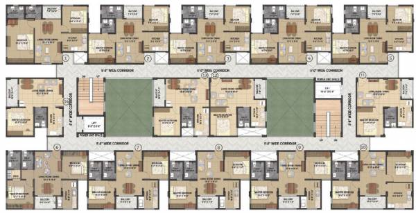  vedaanta Block D Cluster Plan from 1st to 5th Floor