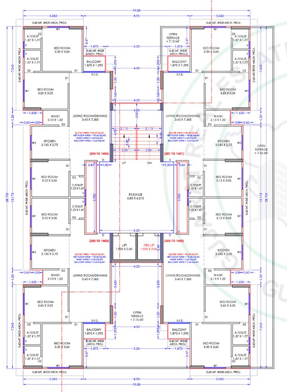  gopinath status BLOCK A Cluster Plan from 2nd to 14th Floor