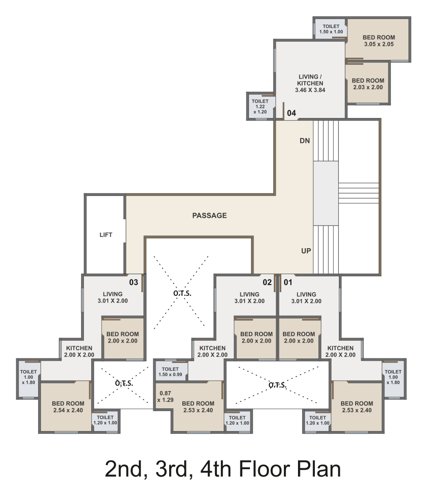  smart-3 Tattvam Smart 3 Cluster Plan from 2nd to 4th Floor