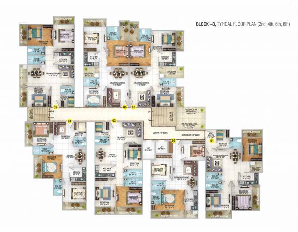 Block B Cluster Plan for 2, 4, 6 & 8 Floor sapphire Block B Cluster Plan for 2, 4, 6 & 8 Floor