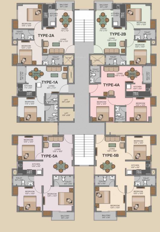  aawas Tower B,C,D Cluster Plan from 1st to 8th Floor
