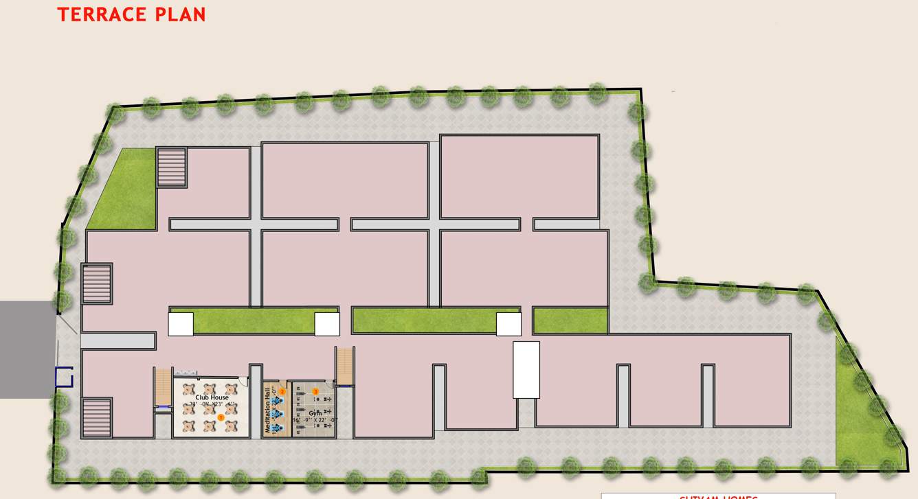  shivam homes Shivam homes Cluster Plan for terrace Floor
