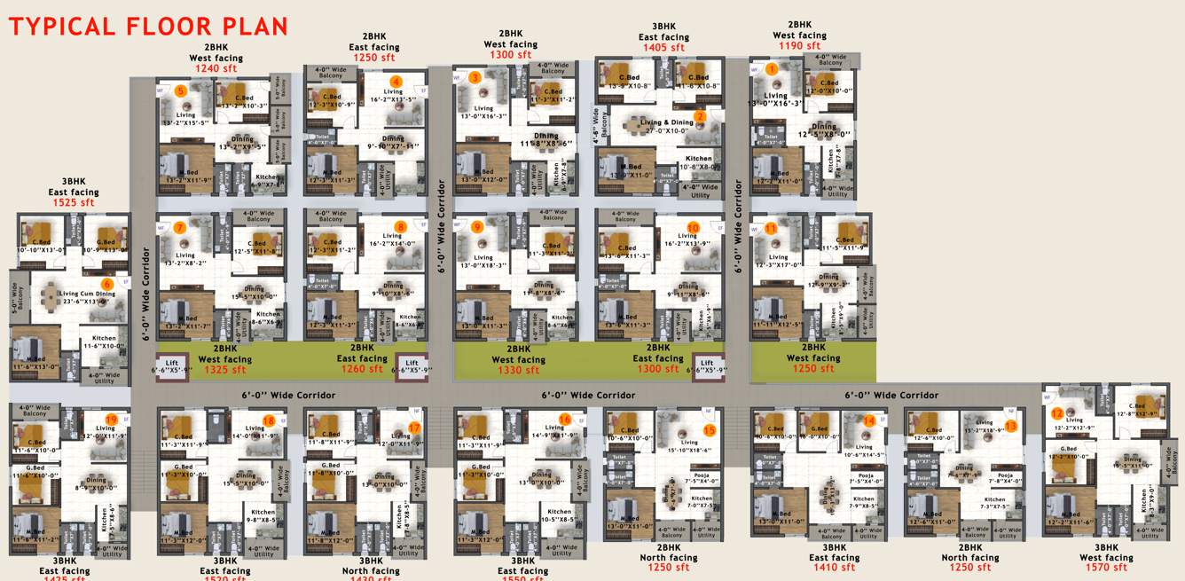 shivam homes Shivam homes Cluster Plan from 1st to 5th Floor