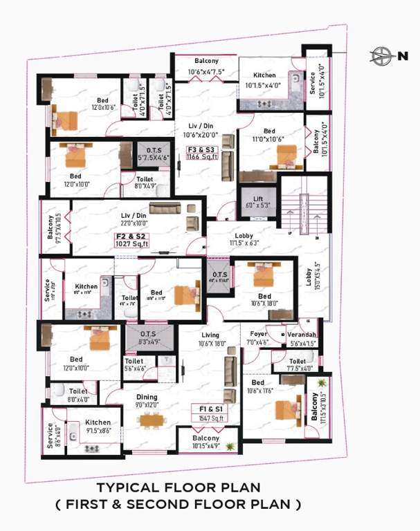  horizon 2 Alankar Horizon 2 Cluster Plan from 1st to 2nd Floor