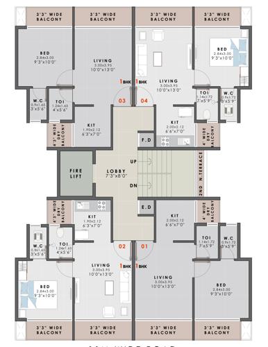  ambika-apartment Ambika Apartment Cluster Plan from 2nd to 7th Floor