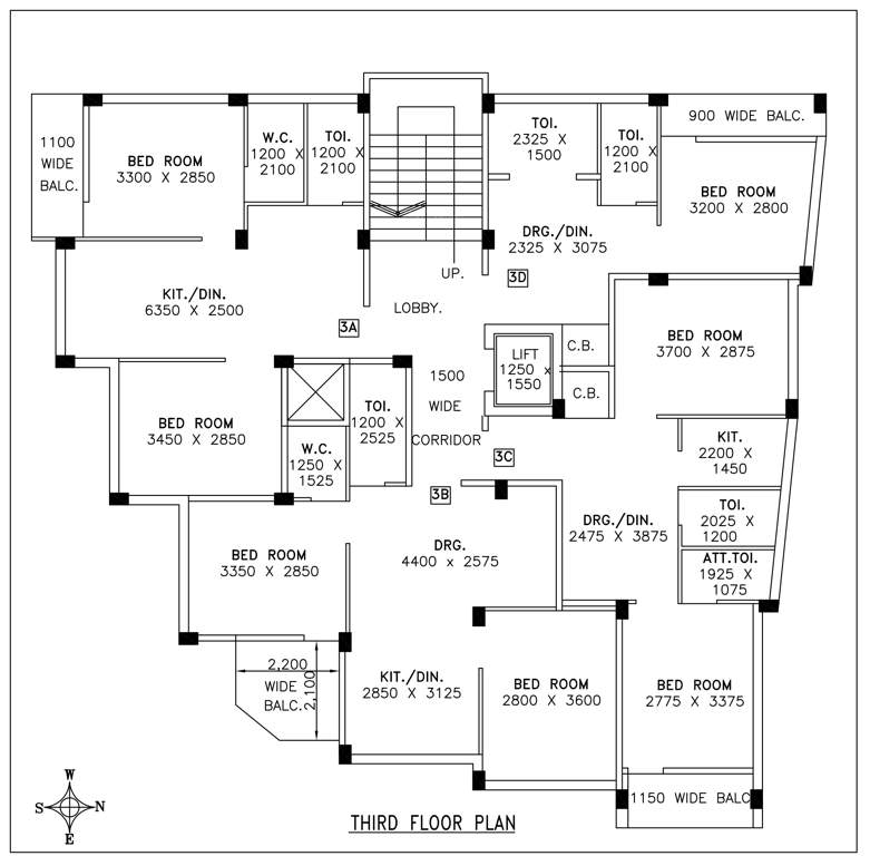  deb nibas Deb Nibas Cluster Plan for 3rd Floor