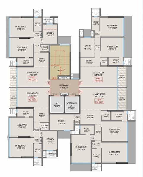  the-green-arc Cluster Plan For Typical Floor
