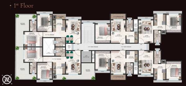  aangan Aangan Cluster Plan for 1st Floor