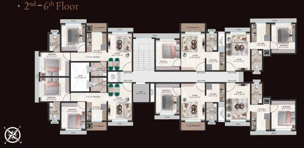  aangan Aangan Cluster Plan from 2nd to 6th Floor