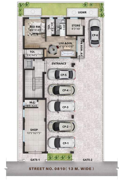 delta infra heights grove 10 810 Delta Infra Heights Grove 10 810 Cluster Plan for ground Floor