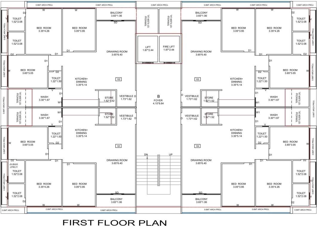  samay aura Block B Cluster Plan for 1st Floor