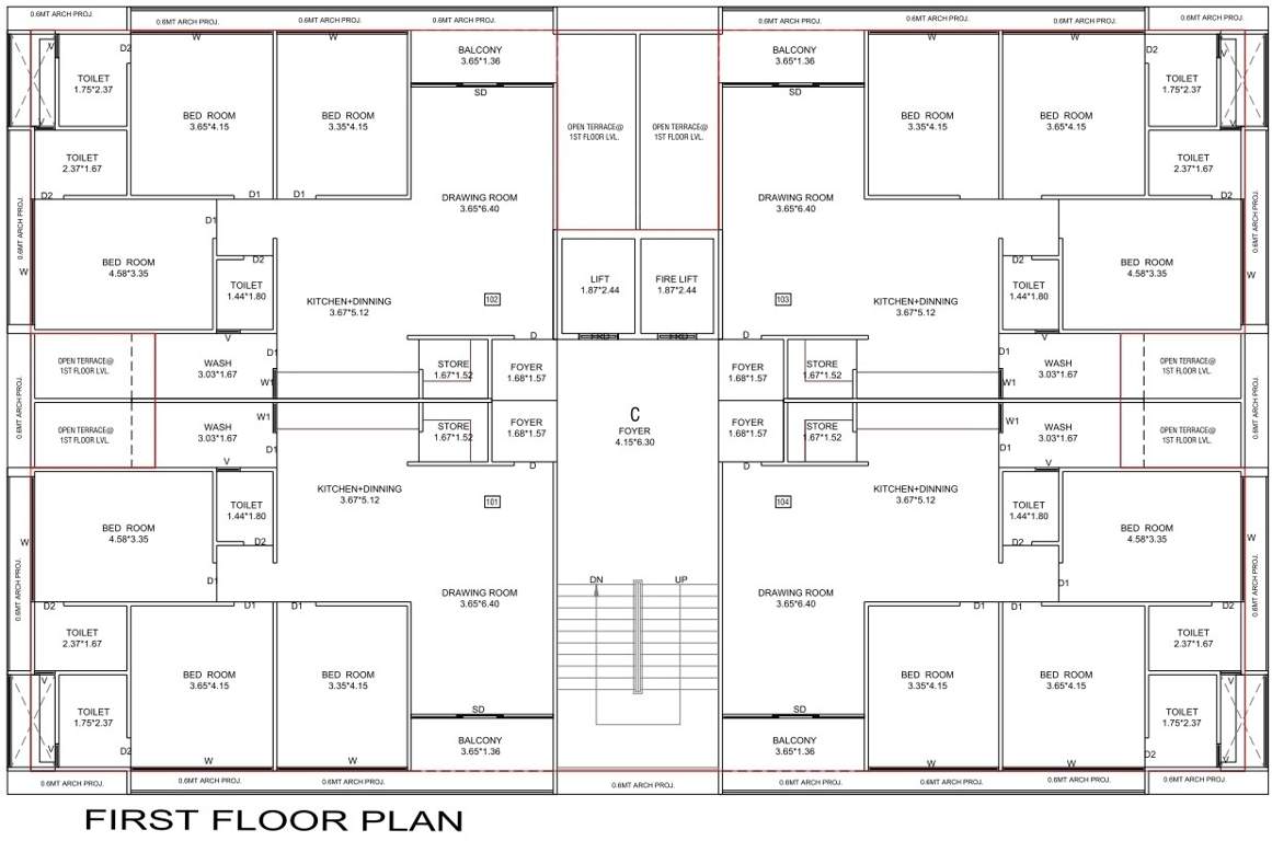  samay aura Block C Cluster Plan for 1st Floor