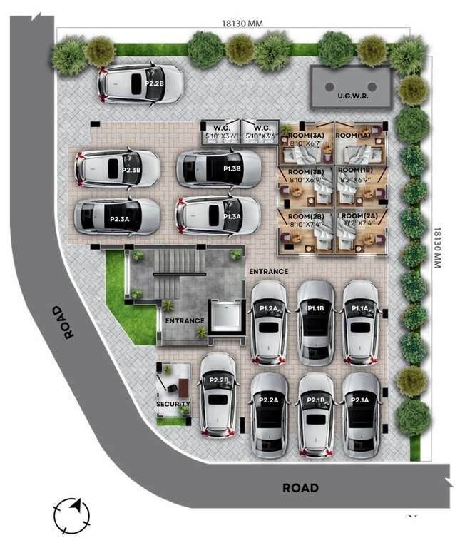  delta infra heights parkview ba 182 Cluster Plan for ground Floor