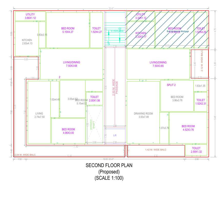  shree arunachala apartments Shree Arunachala Apartments Cluster Plan for 2nd Floor
