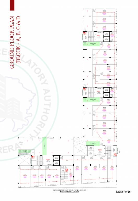  heights Block A, B, C, D Cluster Plan for ground Floor