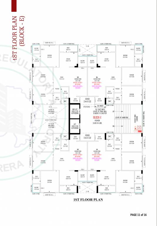  heights Block E Cluster Plan for 1st Floor