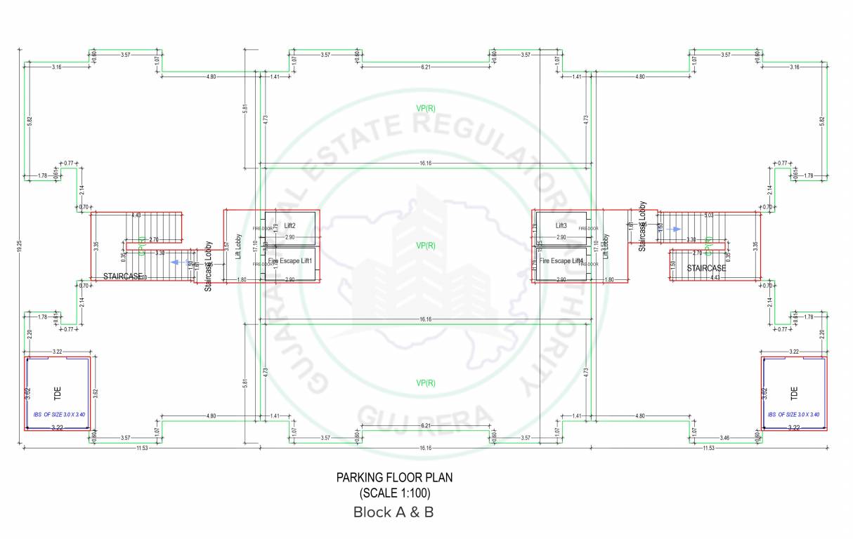  one Block A & B Cluster Plan for Parking Floor