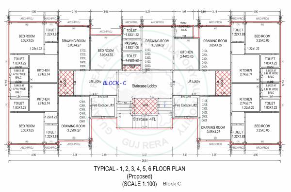  one Block C Cluster Plan from 1st to 6th Floor