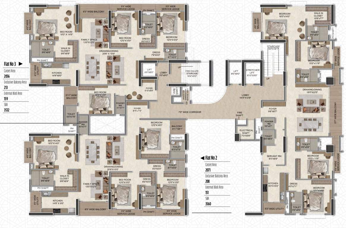 sree panchanan residency Sree Panchanan Residency Cluster Plan from 1st to 14th Floor