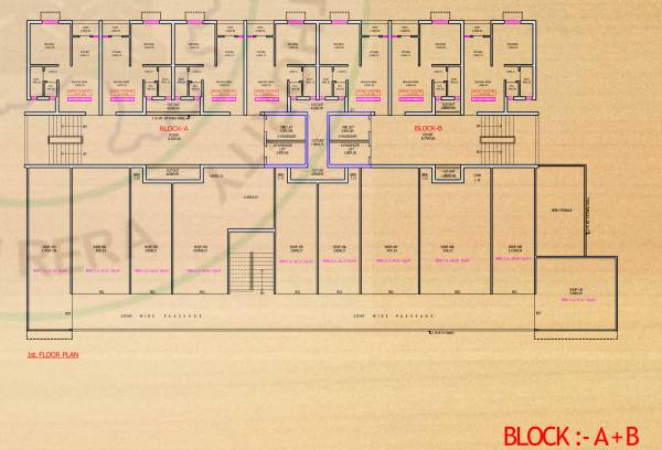  ekta-heights Block A B Cluster Plan for 1st Floor