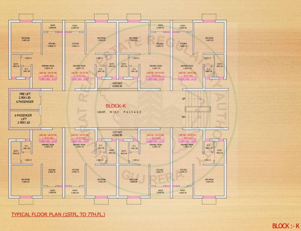  ekta heights Block K Cluster Plan from 1st to 7th Floor