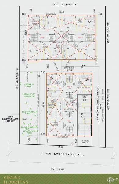  greens Block A, B, C & D Cluster Plan for ground Floor