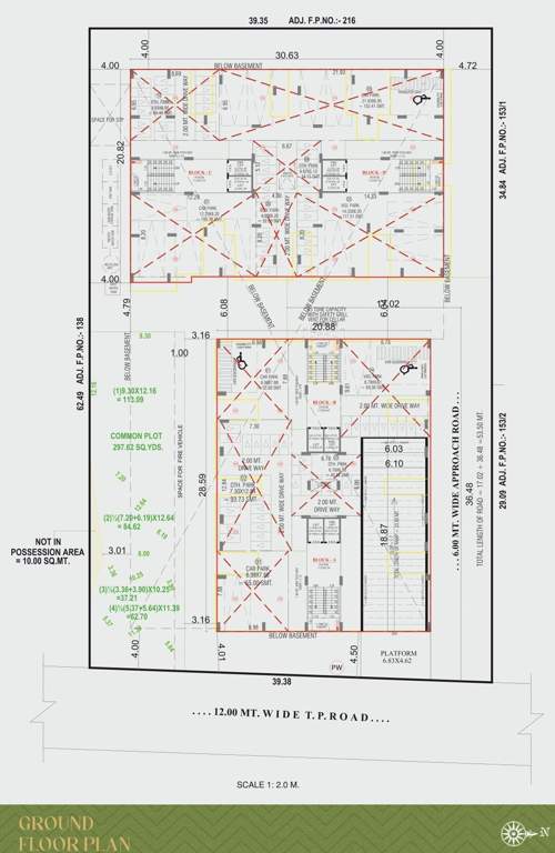  greens Block A, B, C & D Cluster Plan for ground Floor