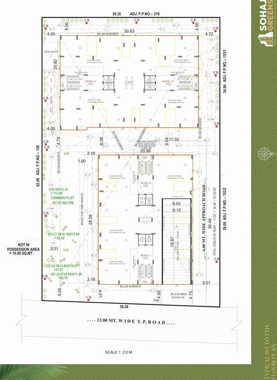  greens Block A, B, C & D Cluster Plan from Typical 1st to 7th Floor