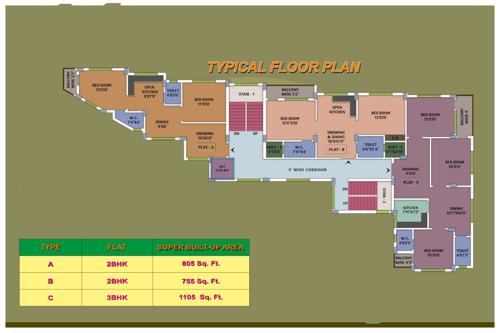  city-park-residency City Park Residency Cluster Plan from 1st to 6th Floor