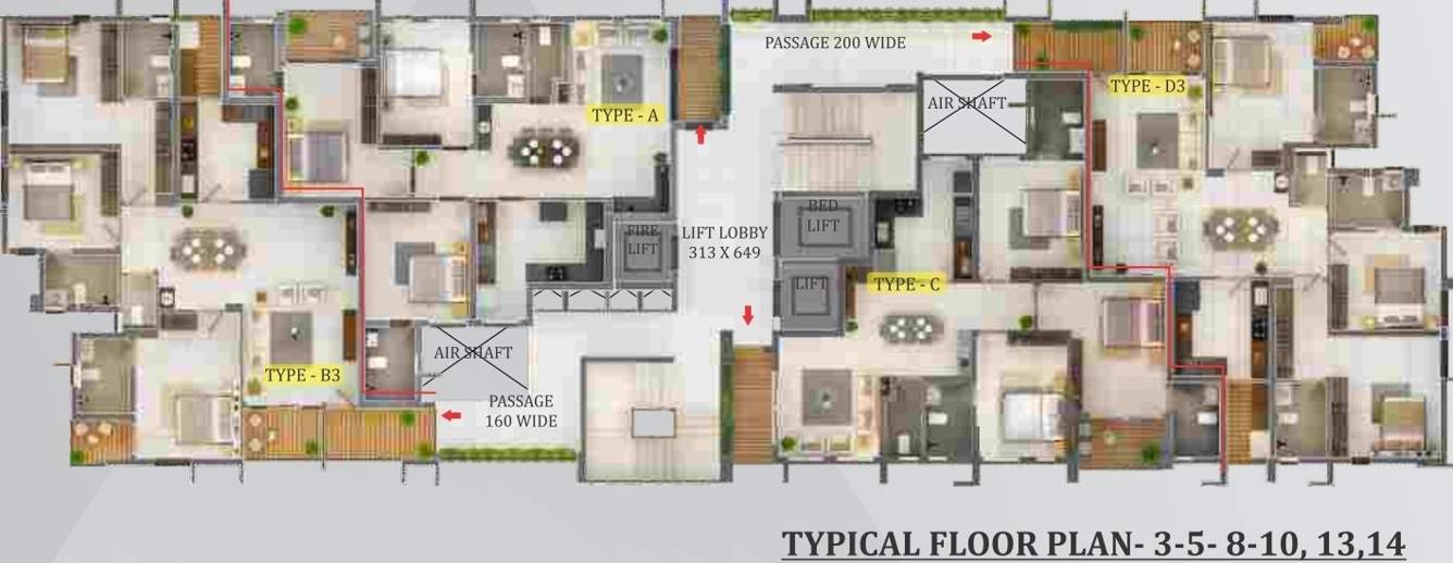 accord Accord Cluster Plan from 3rd,5th,8th,13th and 14th Floor