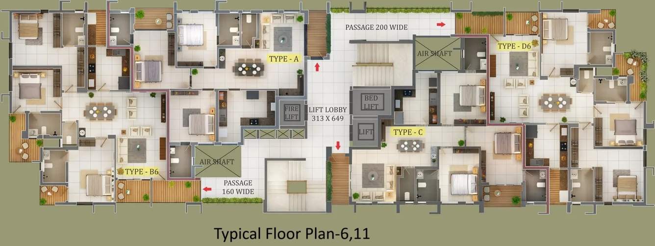 accord Accord Cluster Plan from 6th and 11th Floor