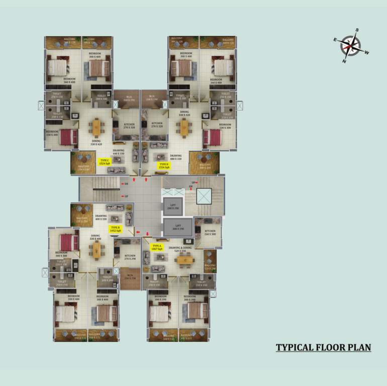  up town UP Town Cluster Plan from 1st to 12th Floor