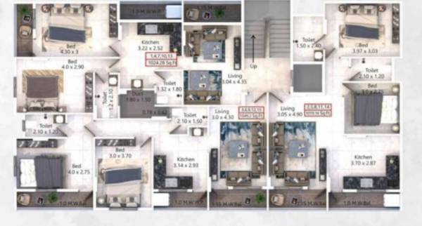 Vastu Elite Cluster Plan from 1st to 5th Floor clusterPlan of Avani Vastu Elite