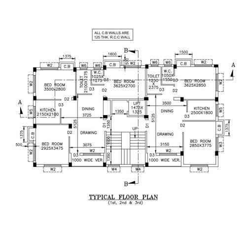 shantiniketan Shantiniketan Cluster Plan from 1st to 3rd Floor