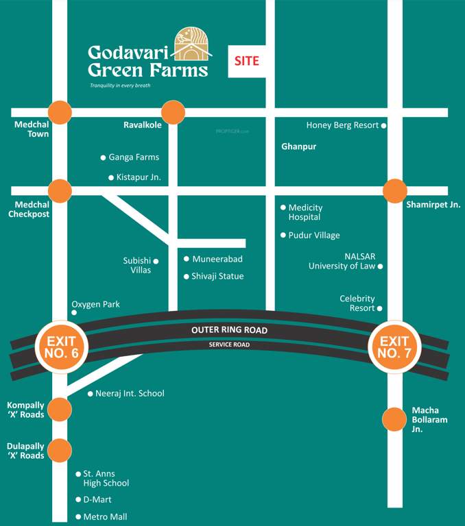  godavari green farms Location Plan