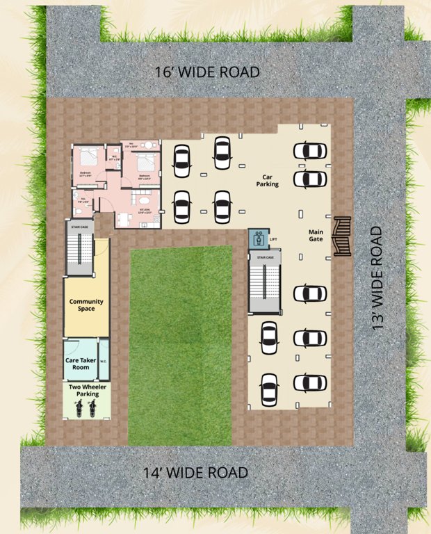  exotica Exotica Cluster Plan for ground Floor