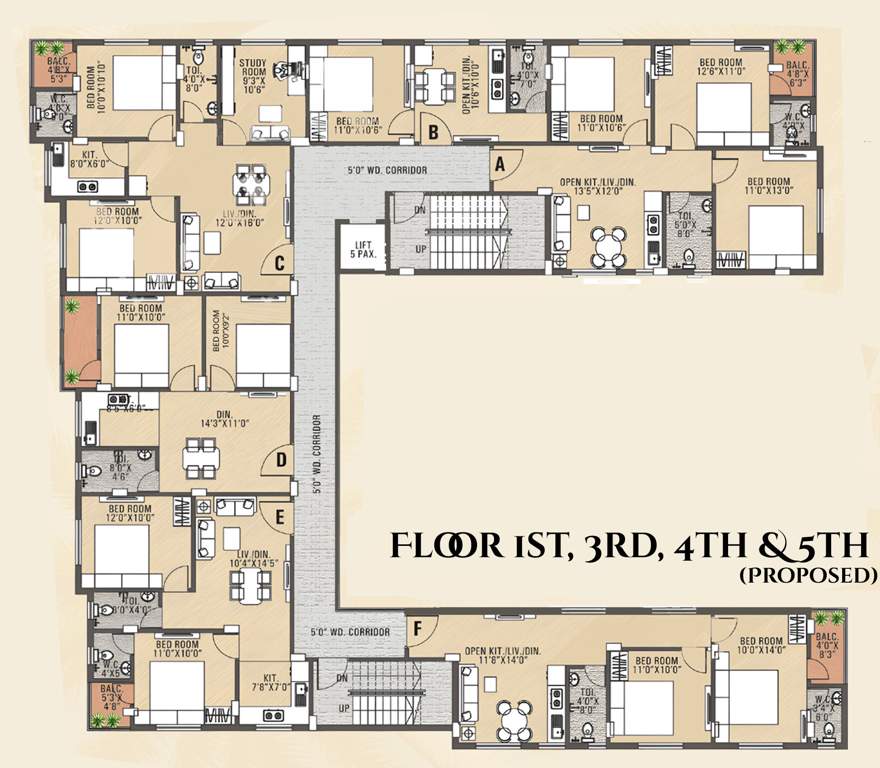  exotica Exotica Cluster Plan from 1st to 5th Floor