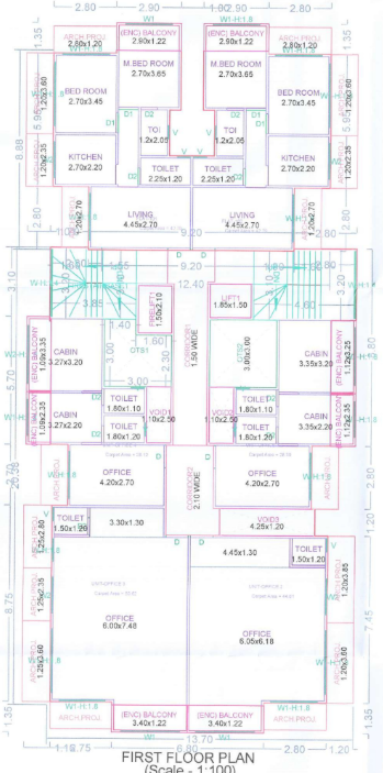  krishna sadan Krishna Sadan Cluster Plan for 1st Floor