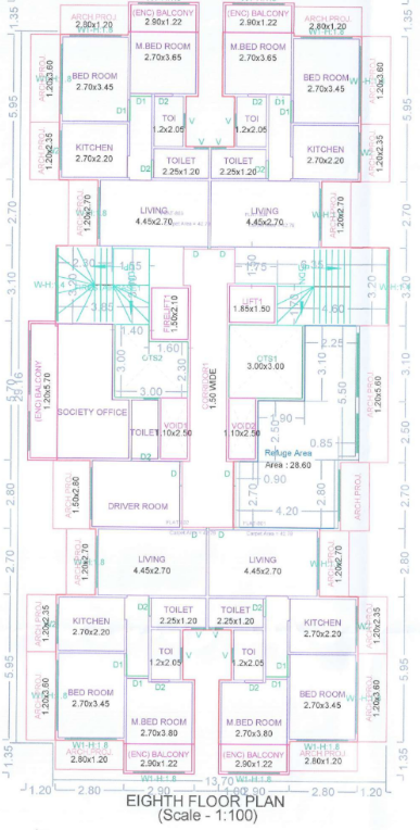  krishna sadan Krishna Sadan Cluster Plan for 8th Floor