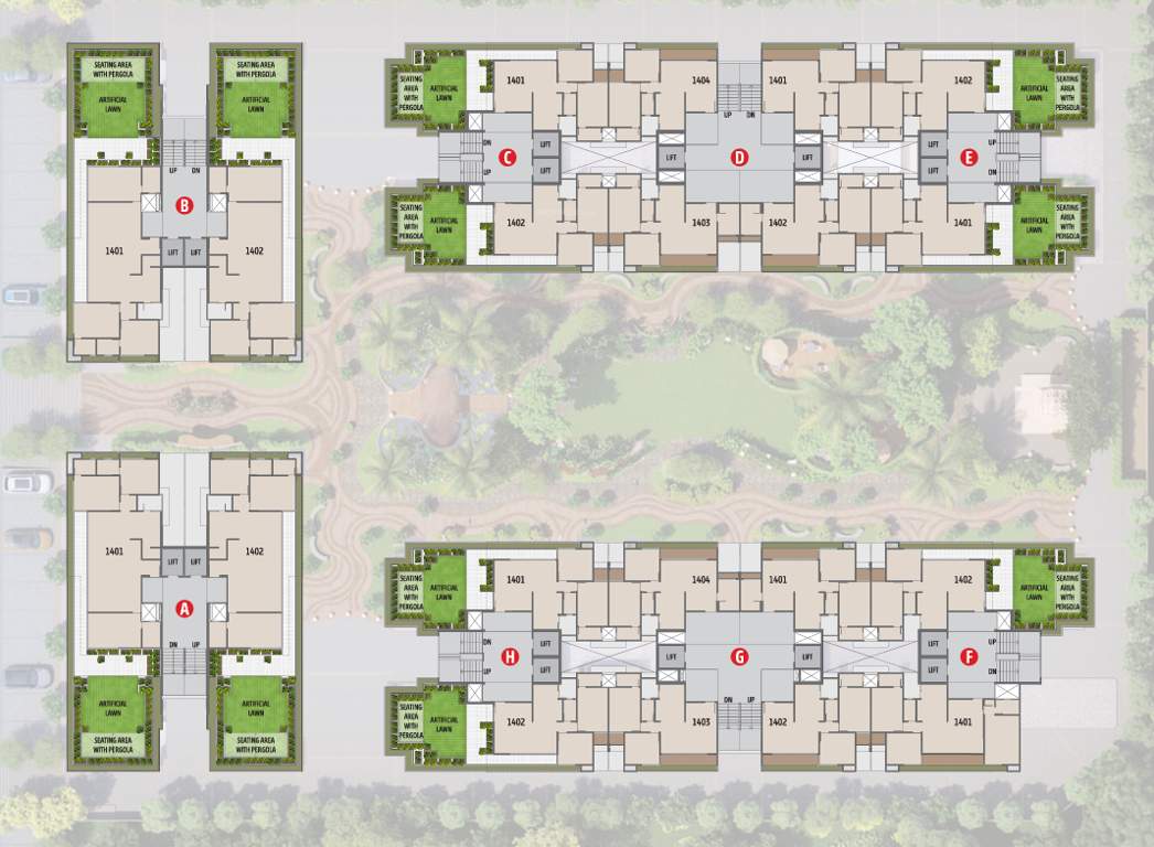  the park by parmeshwar Cluster Plan for 14th Floor