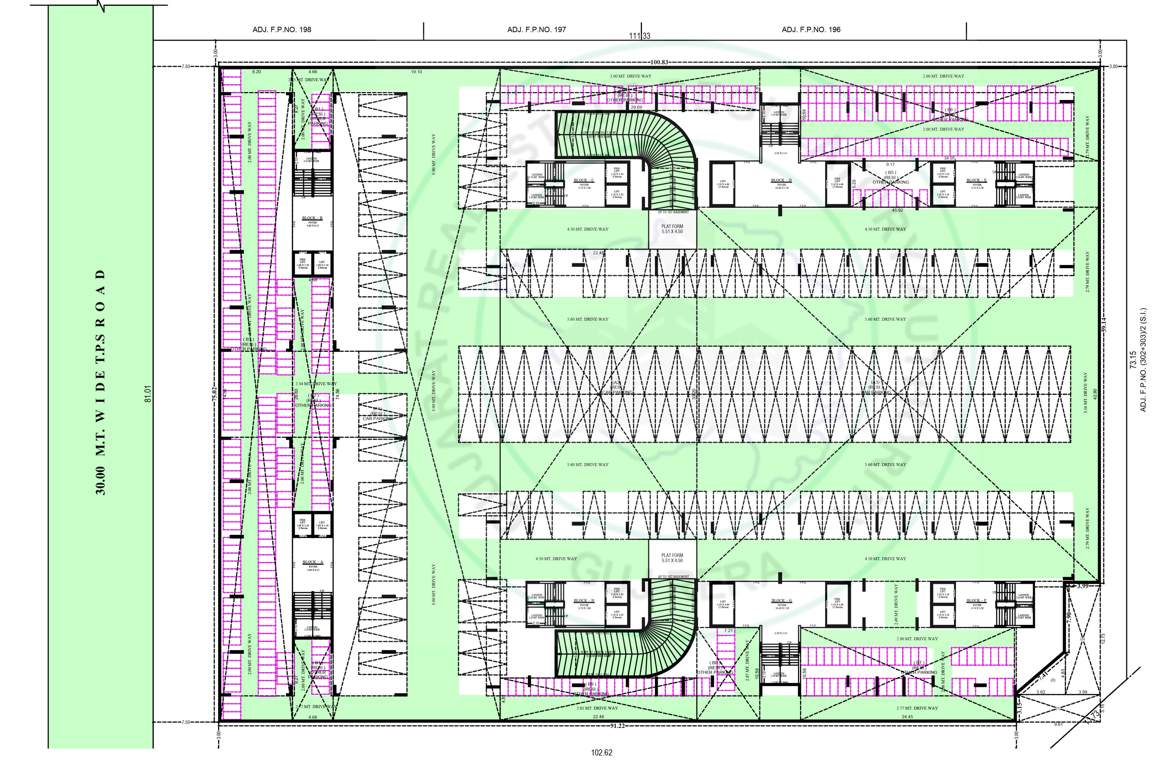  the park by parmeshwar Tower A,B,C,D,E,F,G,H Cluster Plan For Basement 