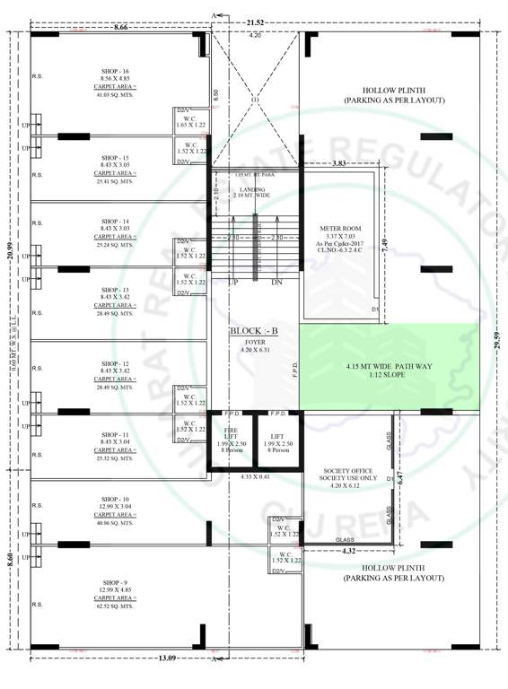  the park by parmeshwar Tower B Cluster Plan for ground Floor