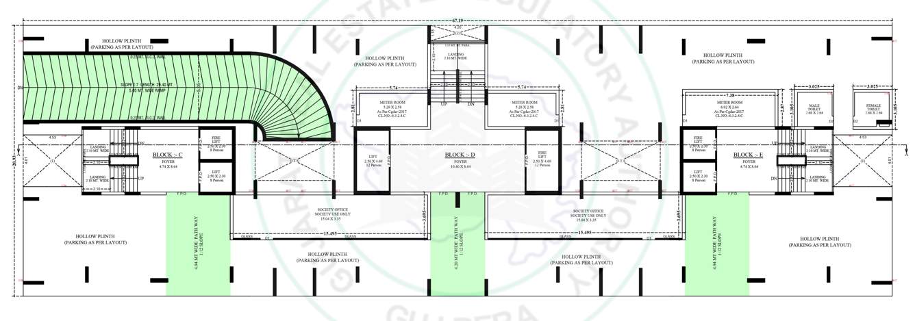  the park by parmeshwar Tower C,D,E Cluster Plan for ground Floor