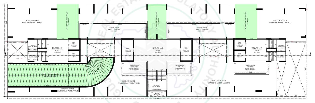  the park by parmeshwar Tower F,G,H Cluster Plan for ground Floor