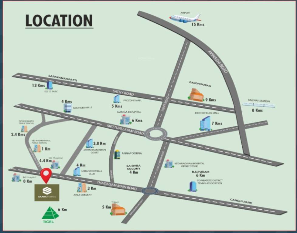 saara homes Location Plan