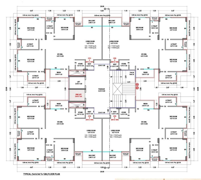  shivantaa sky Block A, B, C, D Cluster Plan from 1st to 12th Floor