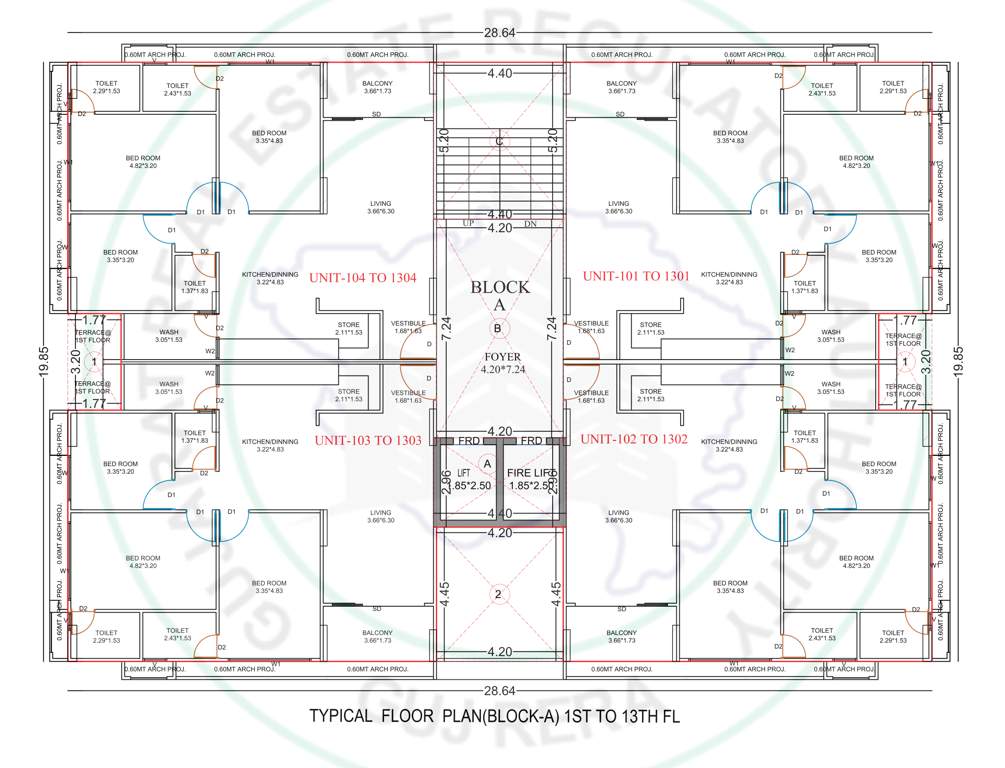  aalayam 2 by hari group Block A Cluster Plan from 1st to 13th Floor