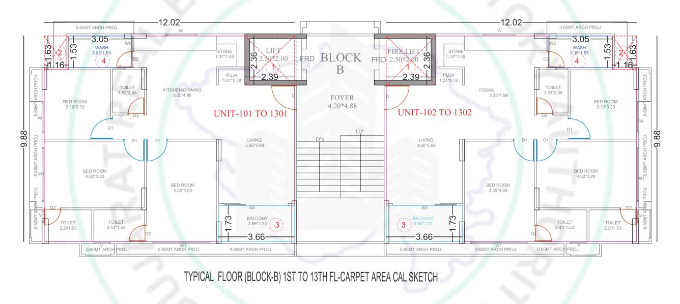  aalayam 2 by hari group Block B Cluster Plan from 1st to 13th Floor