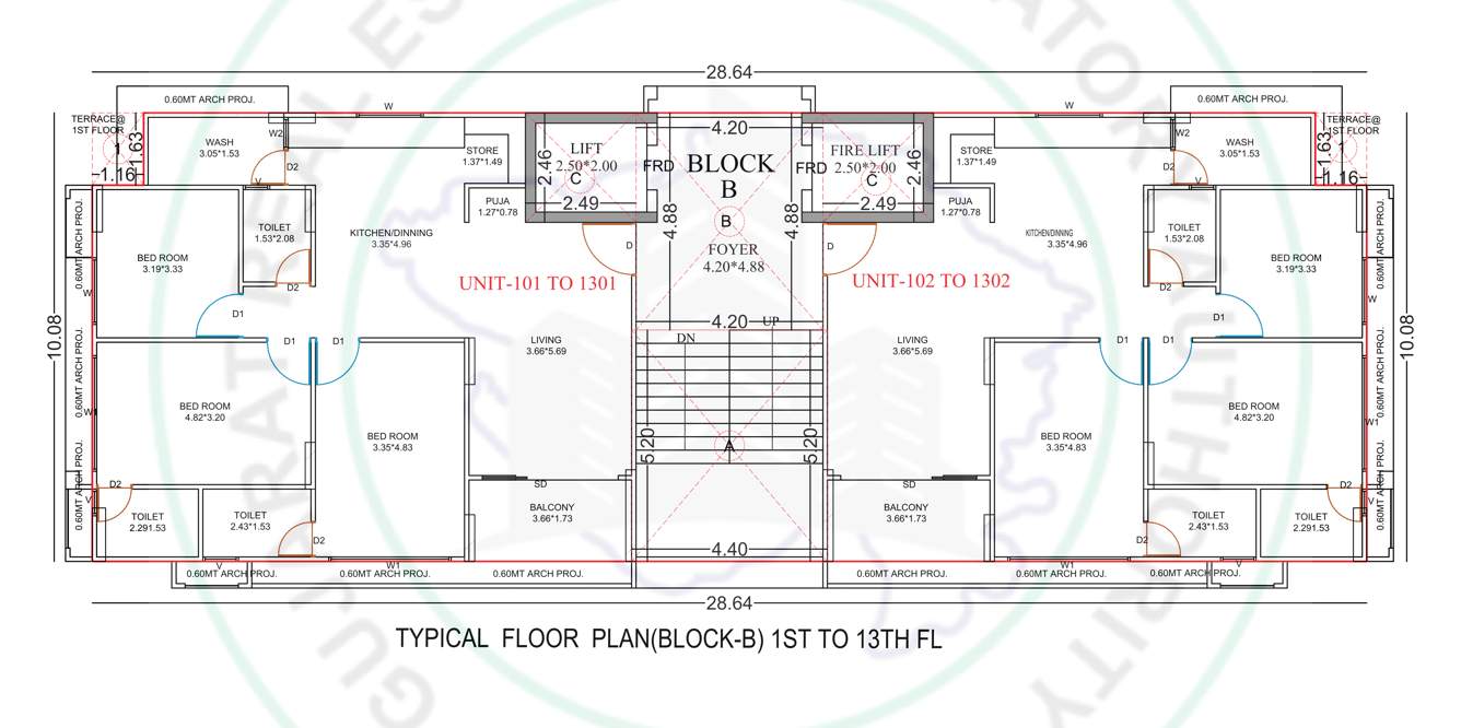  aalayam 2 by hari group Block B Cluster Plan from 1st to 13th Floor